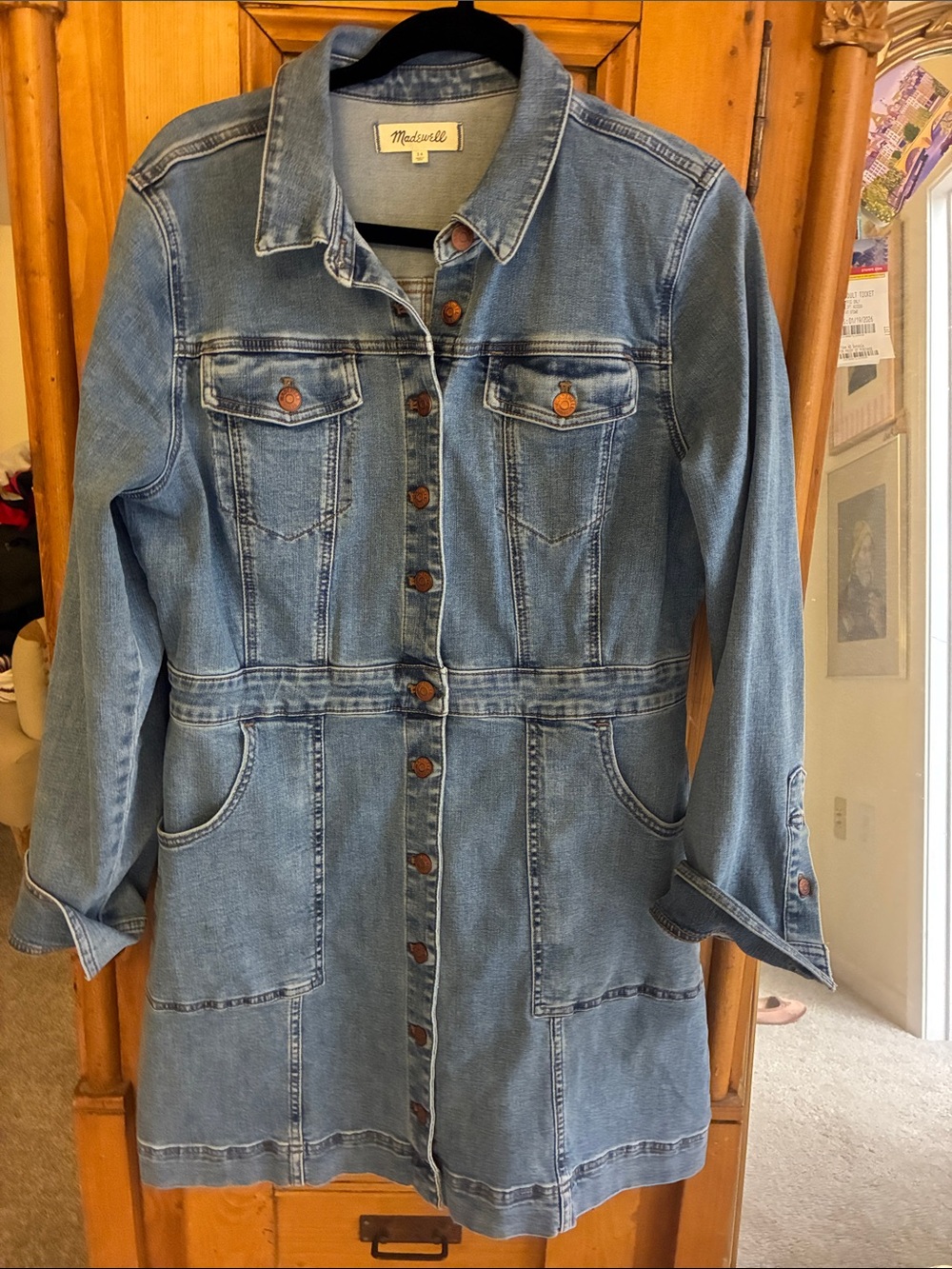 Madewell Light Blue Denim Button-Front Dress